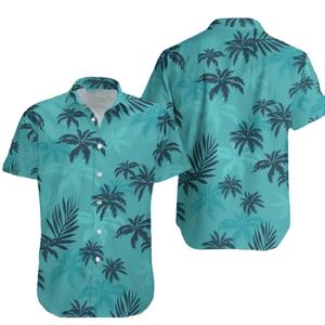 Chemise hawaïenne d'été pour hommes avec grue 3D et impression de fleurs végétales Tissu sergé Taille Plus Beachwear - Product Image 1