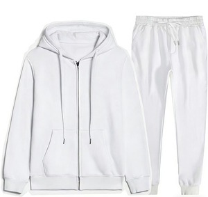 B Tracksuit Set Solid Full Sleeve Drawstring Closure Side Pockets Breathable <b>Lightweight</b> Hooded Casual Wear Summer 100% Cotton - Product Image 3
