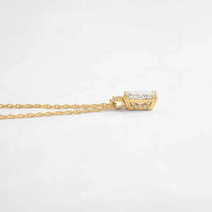Collar con Colgante de Diamante Moissanita VVS de Corte Ovalado Chapado en Oro Amarillo de 14K para Mujer, Joyería Fina de Lujo, Regalo - Product Image 2