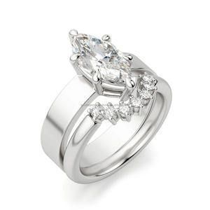 Diamant de laboratoire VVS SI taillé en marquise, certifié IGI, diamant synthétique blanc taillé sur mesure en argent sterling pour bague de fiançailles - Product Image 1