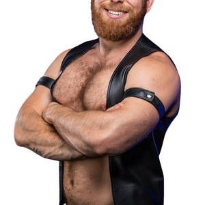 Brazalete de Cuero Estrecho para Hombre, Cuero Genuino de Primera Calidad, Ajustable, Perfil Delgado, para Uso en Clubes - Product Image 2