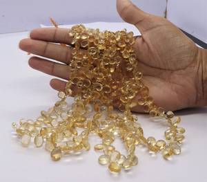 Cuentas de Citrino Natural Amarillo AAA, Forma de Pera Facetada, 5x7-7x10 MM, Cuentas de Citrino Facetadas de 16 Pulgadas - Product Image 1
