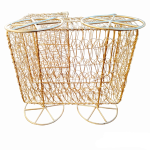 Handmade Metal Mesh Wire Cart Diwali <b>Hamper</b> <b>Basket</b> Nest Style <b>for</b> Home Decor Fruits Storage Bin Organizer <b>for</b> Toiletry Cosmetic - Product Image 2