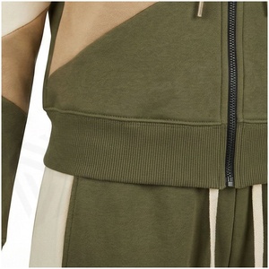 Ensemble de survêtement 2 pièces pour femme, color block, à capuche, avec sweat-shirt zippé et pantalon de jogging, décontracté, automne, manches longues, en coton mi-lourd - Product Image 5
