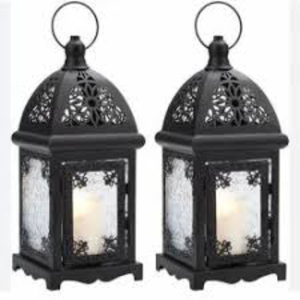 Lanterne décorative marocaine en métal noir de qualité supérieure, support de bougie suspendu et lampe de table pour intérieur, extérieur, maison et jardin - Product Image 3
