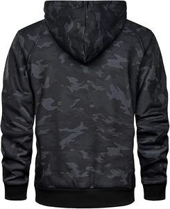 Sweat à capuche pour homme en polaire polyester/coton de haute qualité, motif uni, décontracté, hiver, séchage rapide, respirant, streetwear - Product Image 2