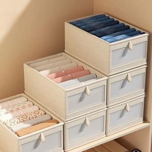 Nano bianco stile lino pieghevole contenitore per vestiti pesante Organizer impilabile armadio sotto il letto mensola del guardaroba - Product Image 3
