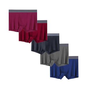 Paquete Combinado de Calzoncillos Boxer Transpirables de Cintura Media para Hombre, en Spandex/Modal, Tejido de Punto, Tinte Liso, Diseño Sólido - Product Image 3