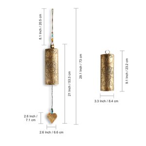 Campana de Viento Dorada de Hierro con Cuerda de Yute para Colgar en Balcón, Jardín o Decoración del Hogar, Sonido Ghantadi, Campanas de Viento OEM - Product Image 6