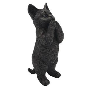 Sculpture de chat noir sur pied, figurine de chat vintage faite à la main, décoration de jardin extérieur, designs personnalisables - Product Image 5
