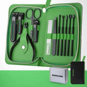 Manicure <b>Kit</b> 12 In 1 Stainless Steel <b>Nail</b> Care Tools Set Portable Case Classic Style Adult Use - Product Image 2