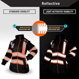 Chaqueta de Seguridad Reflectante de Alta Visibilidad Certificada por ANSI/ISEA, Impermeable, Color Verde Neón, para Trabajo en Exteriores y Seguridad - Product Image 3