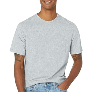 เสื้อยืดคอกลมแขนสั้นทรงพอดีตัวสำหรับผู้ชายพร้อมกระเป๋าหน้าอก – เสื้อยืดผ้าฝ้ายลำลองสำหรับทุกวัน - Product Image 2