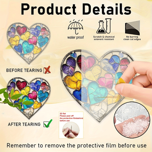 CIFbuy Decorazione a Forma di Cuore Arcobaleno in Cristallo Acrilico, Acchiappasole Colorato da Appendere alla Finestra per San Valentino e Decorazione Primaverile del Giardino - Product Image 2