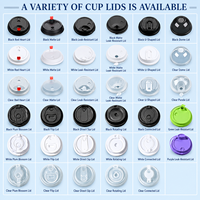 Vasos de Plástico para Café con Fondo Redondo en Forma de U, Impresión Personalizada, con Tapas, 14oz 16oz 20oz 24oz, para Bebidas para Llevar