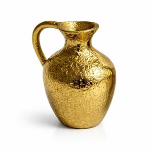 Vase en métal martelé en aluminium avec poignée, pour table, étagère et entrée, résistant à la rouille, pour salon et terrasse - Product Image 1
