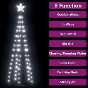 Sapin de Noël moyen avec PVC blanc froid et métal pour un éclairage festif - Product Image 3