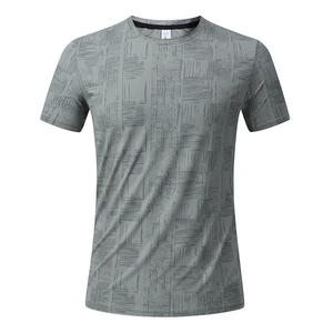Men's Geometric Pattern Short Sleeve O-Neck <b>T</b>-<b>Shirt</b> Slim Fit Breathable Knitted <b>Polyester</b> Casual Wear - Product Image 3
