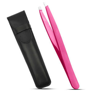 Pinzas de Acero Inoxidable con Punta Inclinada para Mujeres y Hombres, Ligeras, Duraderas y Reutilizables, Ideales para Cejas y Pelo Encarnado - Product Image 1