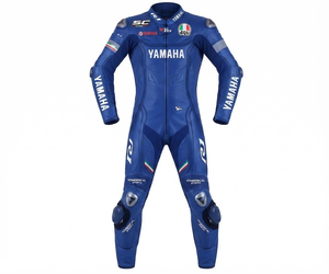 Combinaison de moto en cuir premium Ramaha MotoCP Racing 1 pièce avec bosse niveau 2 CE, sur mesure - Product Image 1