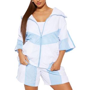 Ensemble survêtement léger en nylon pour femme, sur mesure, coupe-vent, short, respirant, veste à fermeture éclair pour l'extérieur, 2026 - Product Image 2