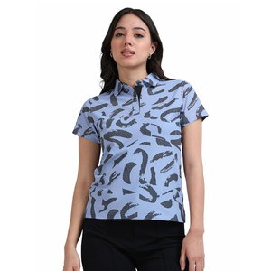 เสื้อโปโลพิมพ์ลายผู้หญิงคุณภาพพรีเมียม ไซส์พลัส ทรงสวยทันสมัย แขนสั้น ทรงเข้ารูป สวมใส่สบาย - Product Image 5