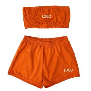 Nouveautés Nylon/coton bouton de cheville Sexy Shorts ensembles soutien-gorge dames recadrée deux pièces femmes Yoga Gym Fitness imprimé - Product Image 1