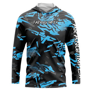 Custom Fishing Sun <b>Hoodie</b> Long Sleeve UPF 50+ Quick Dry Performance Angling Shirt Men's Leopard Print Anti <b>UV</b> Anti-Bacterial OEM - Product Image 4