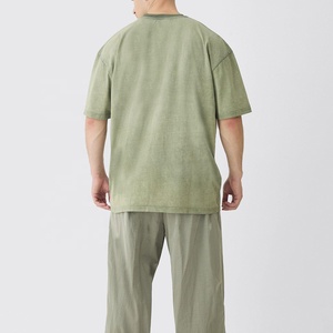 เสื้อยืดคอกลมผ้าคอตตอน100% สำหรับผู้ชายวินเทจผ้าคอตตอนพิมพ์โลโก้ตามสั่งปล่อยไหล่แขนสั้นโอเวอร์ไซส์เฮฟวี่เวท - Product Image 6