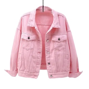 Chaqueta vaquera con manga de parche de lavado ligero para mujer, prendas de vestir informales con relleno de algodón para otoño y primavera, chaqueta vaquera - Product Image 2