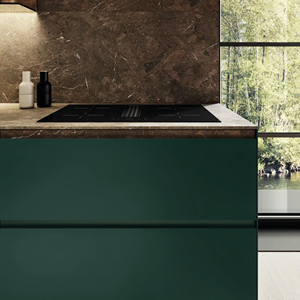 Juego Completo de Muebles de Cocina Modulares Europeos Modernos de Lujo Personalizados JY Project, Listos para Armar, con Bisagras de Madera y Mármol Verde - Product Image 4