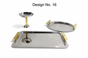 Metal Marble & Wood Contemporary Round Serving Tray/<b>Platter</b>-Eco-Friendly <b>Disposable</b> Party <b>Platter</b> - Product Image 2