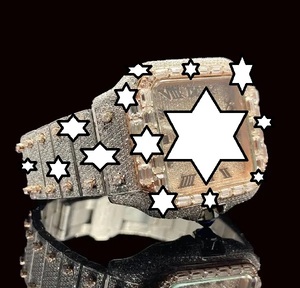 Nuevo Diseño, Reloj de Lujo Hecho a Mano, de Acero Inoxidable, Mecánico, con Caja Cuadrada, Cierre de Botón, Diamantes y Moissanita, Unisex, Estilo Iced Bust - Product Image 2