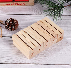 Soportes de Madera Natural para Números, Hechos de Madera Dura, Diseño Minimalista para Exhibición de Tarjetas de Menú en Cafeterías y Panaderías - Product Image 4