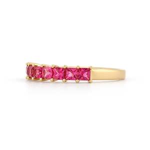 white Gold Ruby Eternity Band Ring Prong Setting Classic Women's Engagement Style - Product Image 3