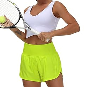 Mid Waisted 2 1 Outdoor Golf Women's Shorts Quick Dry <b>Athletic</b> Breathable Skinny Fit Mesh Liner Printed Drawstring Closure - Product Image 2