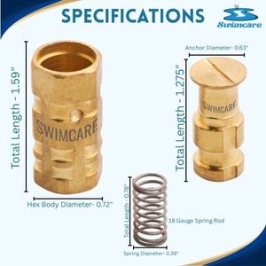 สมอเรือทองเหลืองแบบเด้งขึ้นได้-ที่ยึดฝาครอบสระน้ำแบบยืดหดได้ - Product Image 2