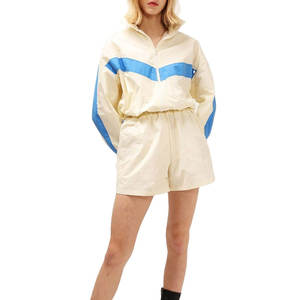 Ensemble veste coupe-vent et short pour femme, décontracté, respirant, séchage rapide, tenue deux pièces pour le fitness et les activités de plein air - Product Image 1