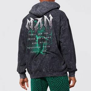 Sweat à capuche homme personnalisable ODM, épais et oversize, pour l'hiver, en molleton French Terry délavé, mélange de coton, style basique urbain Samroz - Product Image 4
