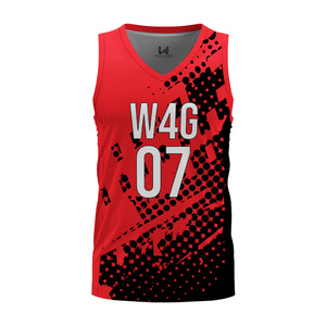 Maillot de basketball sans manches pour homme, col en V, coupe athlétique, impression sublimée personnalisée, dégradé de couleurs, séchage rapide, 100 % polyester - Product Image 4