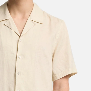 High Quality Material Solid Color Men Casual Linen T Shirt With Turn <b>Down</b> Collar And Short Sleeve Relaxed Fit Comfort Wear 2026 - Product Image 4