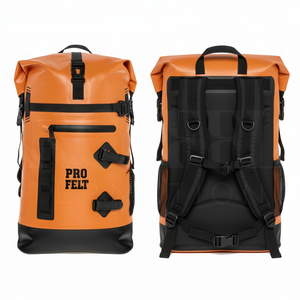 Mochila enrollable impermeable de cuero genuino de alta calidad, mochila de viaje de gran capacidad para portátil, mochila informal de negocios para exteriores para hombre - Product Image 4