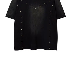 เสื้อยืดโอเวอร์ไซส์ผ้าฝ้ายเทรนดี้สำหรับทุกเพศ ดีไซน์ประดับเพชรเทียม แขนสั้น สไตล์ลำลอง น้ำหนัก 300 กรัม สไตล์ผู้ชายและผู้หญิง ขายส่ง - Product Image 4