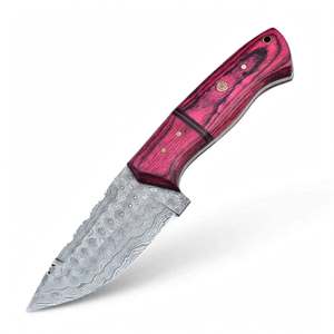 Handcrafted Damascus Steel Utility <b>Craft</b> <b>Tool</b> Pink Wood Handle Metal Decor - Product Image 5