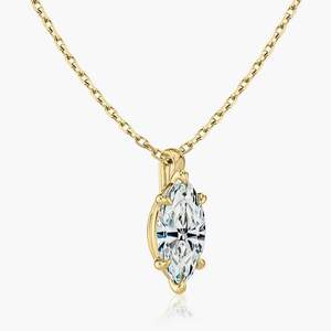 Collier pendentif en argent sterling S925 avec moissanite taille marquise, collier solitaire en diamant pour usage quotidien, pour femme - Product Image 2