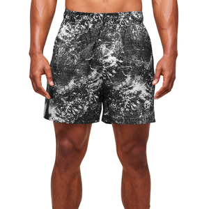 Shorts de sport pour homme, coupe slim, 7 pouces, légers, pour entraînement et fitness, gris métallisé et noir - Product Image 1