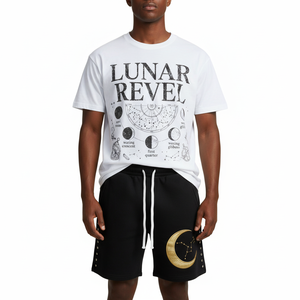 Camiseta y pantalones cortos con logo personalizado, conjunto de 2 piezas de estilo casual de verano para hombre. - Product Image 5