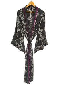 Robe kimono de luxe en soie patchwork, cache-maillot de bain, tenue de nuit, longue robe, kimono indien vintage fait main en soie de sari recyclée - Product Image 5