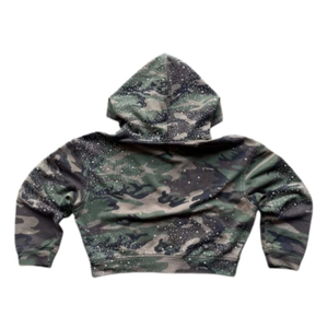 เสื้อฮู้ดลายพรางแบบยูนิเซ็กซ์ ทรงปกติ มีกระเป๋าพิมพ์ลาย ระบายอากาศได้ดี ผ้าถัก ตกแต่งด้วยคริสตัล สไตล์สตรีทแวร์ - Product Image 4