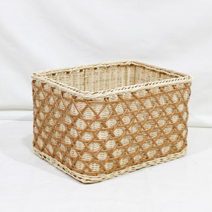 <b>Rectangular</b> Wicker Rattan Storage <b>Basket</b> for Home Shelf Storage Bin <b>Basket</b> - Product Image 3